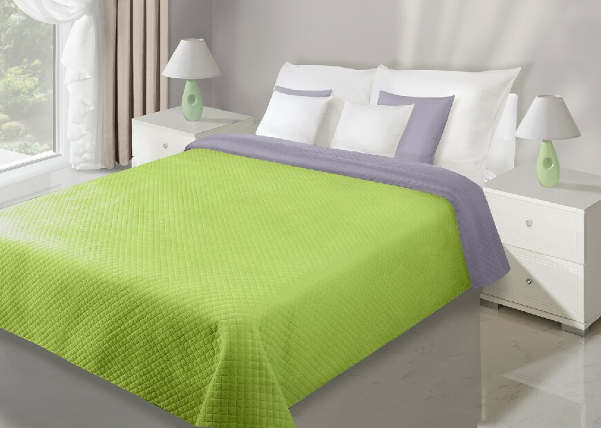 Prehoz na posteľ 240x220cm Filip (fialová + zelená)