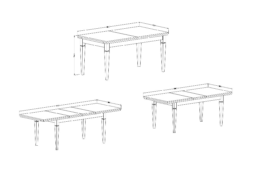 Jedálenský stôl Typ 92 (pre 6 až 6 osôb) (biela + jaseň + dub lefkas)