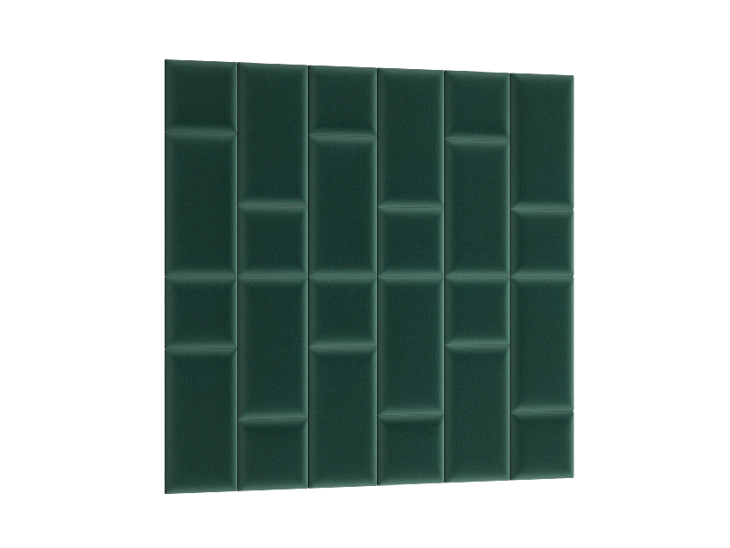 Set 24 čalúnených panelov Quadra 180x180 cm (zelená)