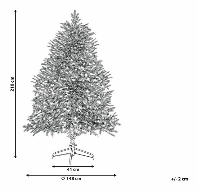 Vianočný stromček 210 cm Bresco (biela)