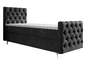 Jednolôžková posteľ 90 cm Clinton Comfort (čierna) (s roštom, bez úl. priestoru)