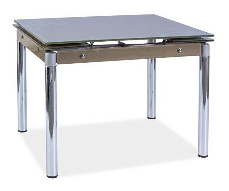 Jedálenský stôl GD-092 (tmavobéžová + chróm) (pre 4 až 6 osôb)