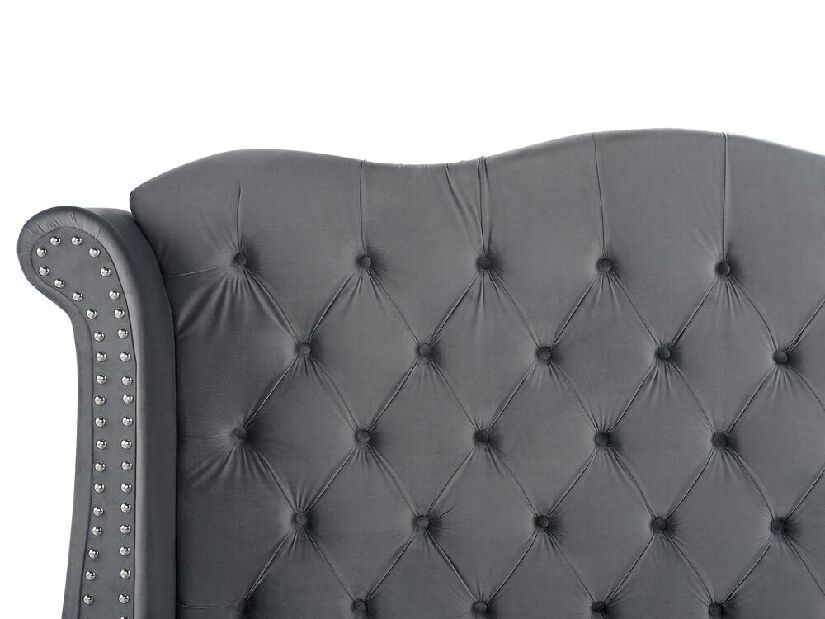 Manželská posteľ 180 cm ATREY (polyester) (sivá) (s roštom)