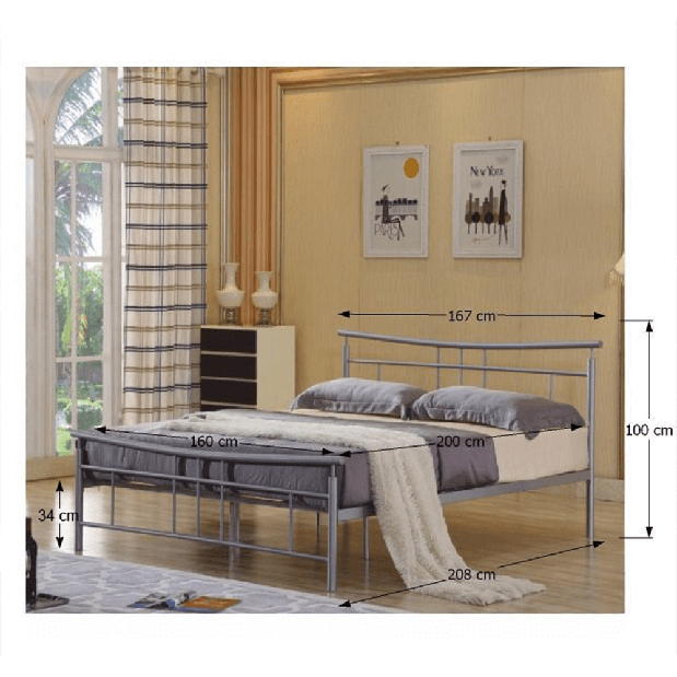 Manželská posteľ 160 cm Dodleston (s roštom) *výpredaj