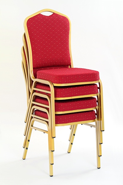Set 4 ks. jedálenských stoličiek K66 zlatá + bordová *bazár