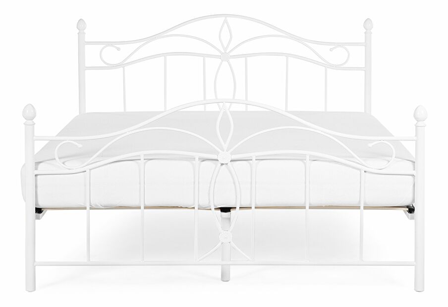 Manželská posteľ 180 cm ANTALIA (s roštom) (biela) *výpredaj