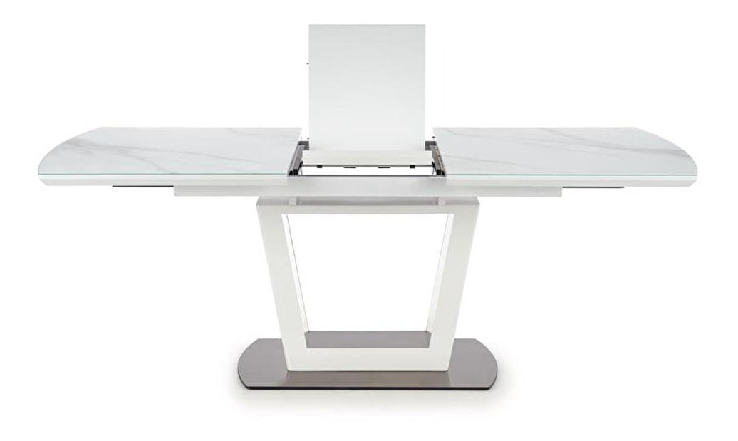 Rozkladací jedálenský stôl 160-200 cm Birgit (mramor biely) (pre 6 8 osôb)