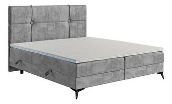 Manželská posteľ Boxspring 180 cm Nivela (betón) (s matracom a úl. priestorom)
