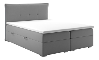 Manželská posteľ Boxspring 160 cm Carla (sivá)(s úložným priestorom)