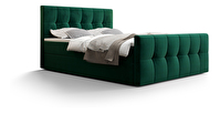 Manželská posteľ  Boxspring 180 cm Macheta (olivová) (s matracom a úložným priestorom)