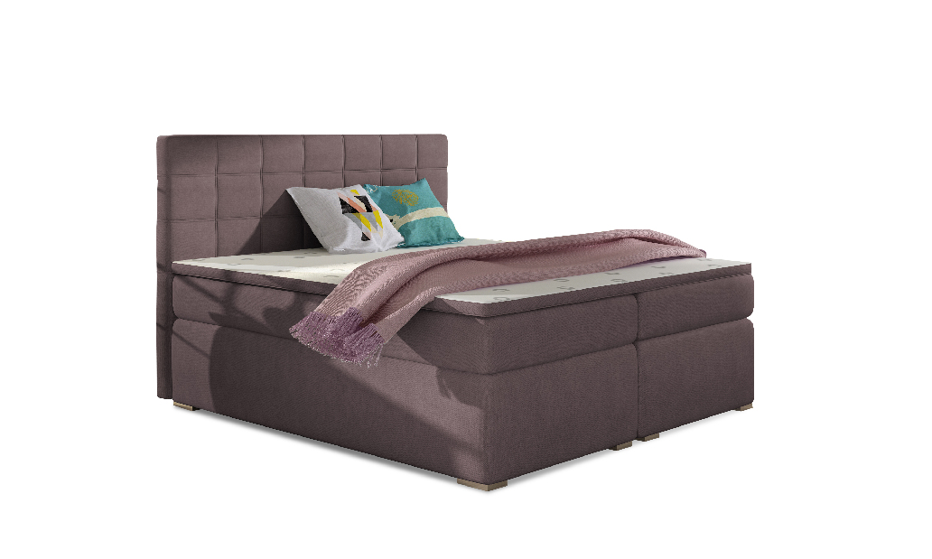 Kontinentálna posteľ 180 cm Abbie (ružová) (s matracmi)