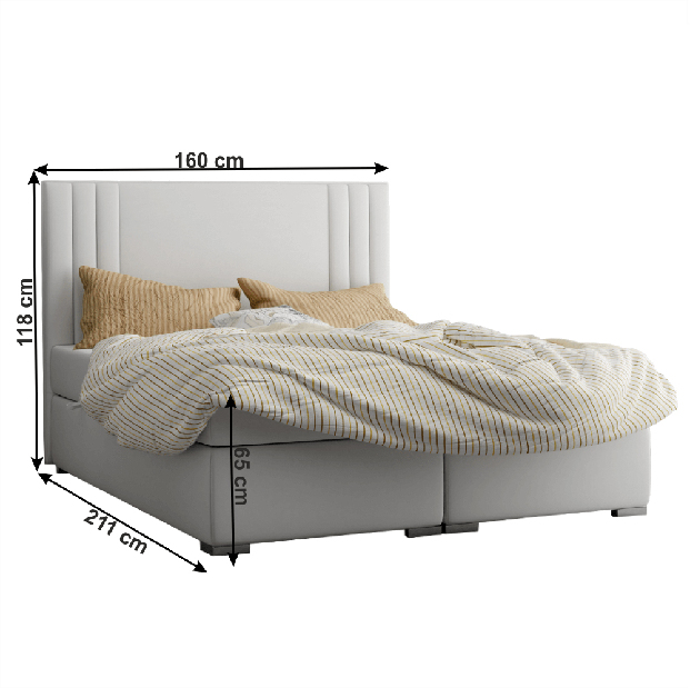 Manželská posteľ Boxspring 160 cm Murus (s matracmi)