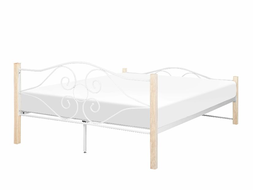 Manželská posteľ 180 cm FLANGE (s roštom) (biela)