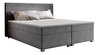 Manželská posteľ  Boxspring 180 cm - Simon (sivá) (s matracom, bez úložného priestoru)
