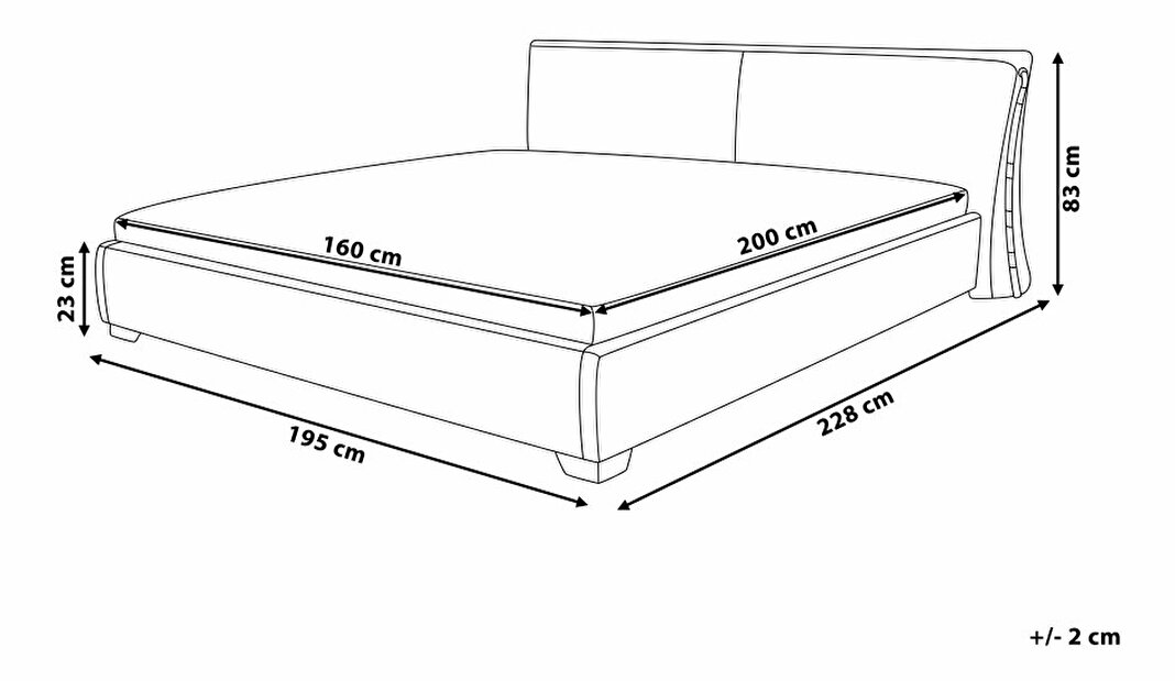 Manželská posteľ 160 cm PARNAS (s roštom) (čierna)