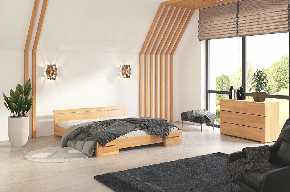 Manželská posteľ 200 cm Naturlig Bokeskogen (buk)