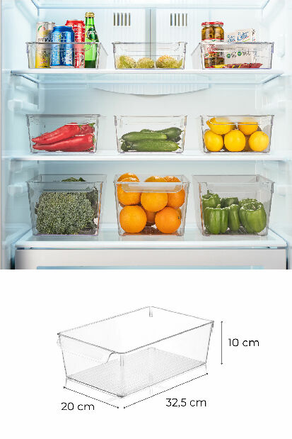Organizér do chladničky (3 ks.) Fresco 727 (priehľadná)