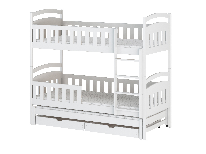 Detská posteľ 80 x 180 cm ANNETT (s roštom a úl. priestorom) (biela)