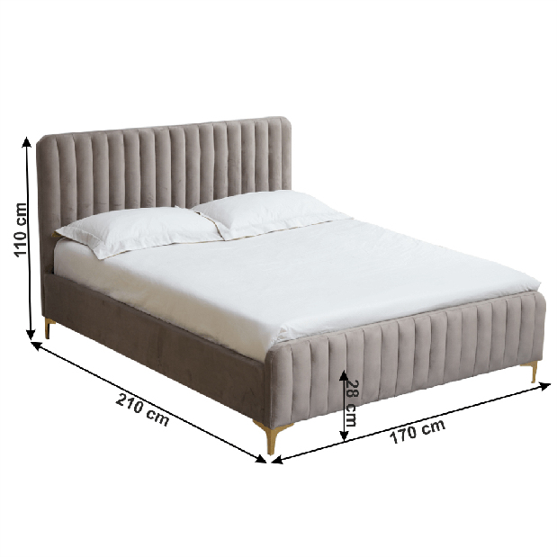 Manželská posteľ 160 cm Karilla (sivohnedá ) (s roštom)