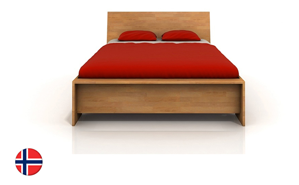 Manželská posteľ 200 cm Naturlig Lekanger High (buk) (s roštom)