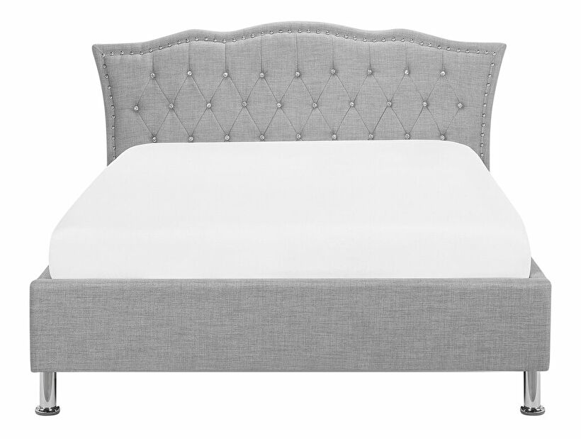 Manželská posteľ 140 cm MATH (s roštom a úl. priestorom) (sivá)