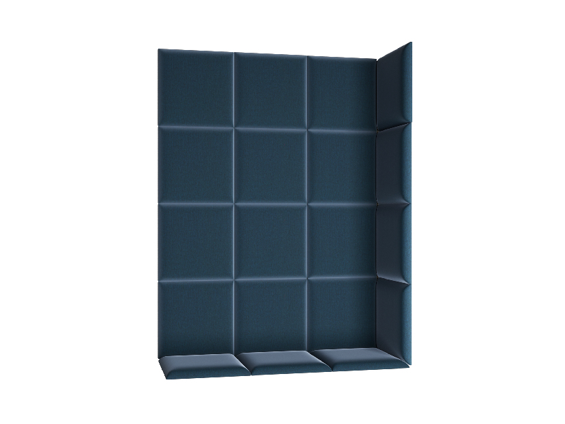 Set 19 čalúnených panelov Quadra 120x160 cm (modrá)