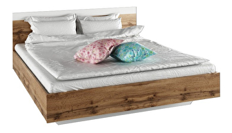 Manželská posteľ 180 cm Gaila (dub wotan + biela)