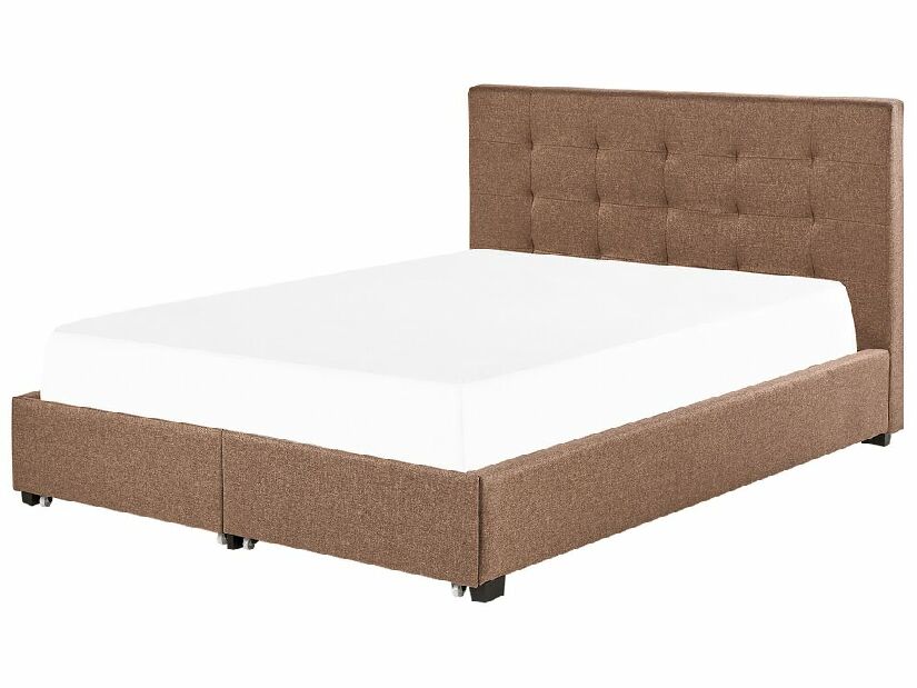 Manželská posteľ 160 cm Rhiannon (hnedá) (s roštom a úložným priestorom)