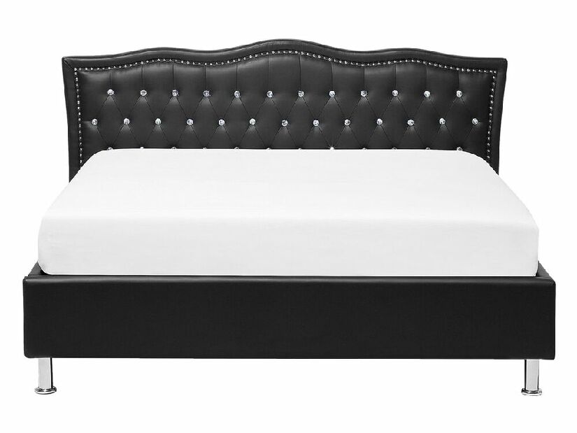 Manželská posteľ 140 cm MATH (s roštom) (čierna)