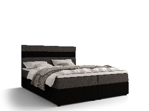 Manželská posteľ Boxspring 180 cm Locos Comfort (tmavosivá + tmavohnedá) (s matracom a úložným priestorom)
