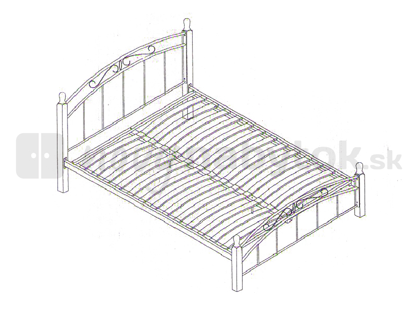 Manželská posteľ 180 cm Dalasi (s roštom)