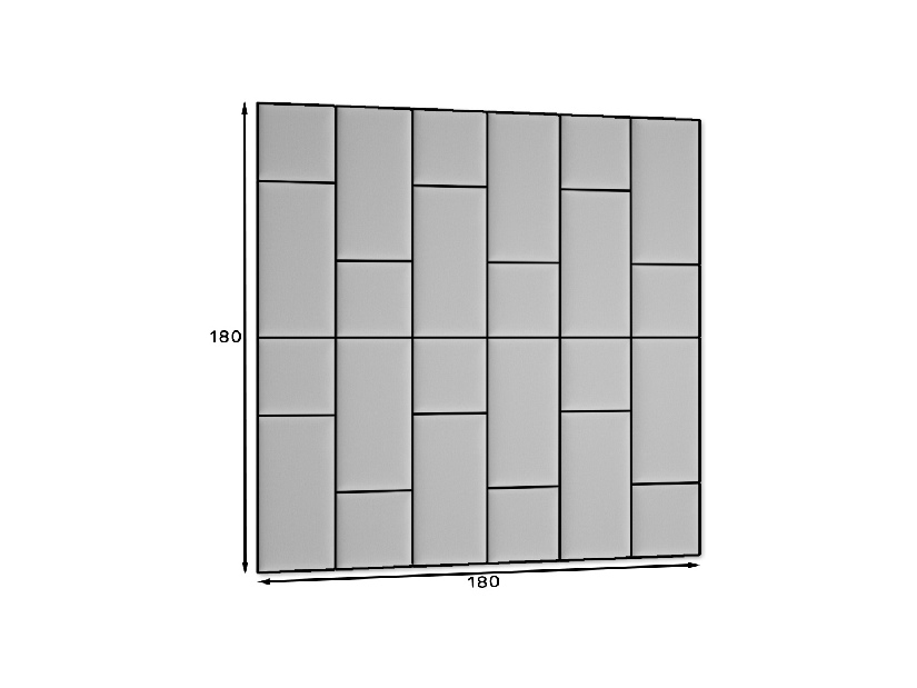 Set 24 čalúnených panelov Quadra 180x180 cm (svetlosivá + tmavosivá)