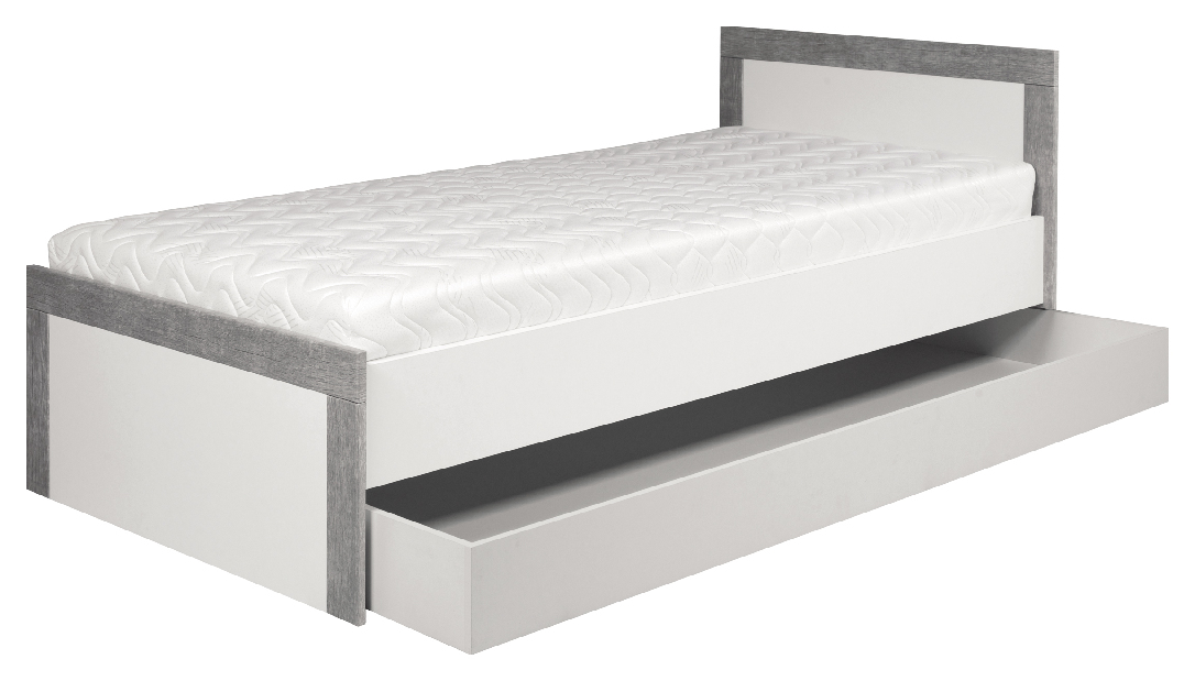 Jednolôžková posteľ 90 cm Twin TW 13 (sivá + biela matná)