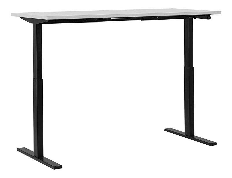 Písací stôl UPPER II (160 x 72 cm) (MDF) (biela) (manuálne nastaviteľný)