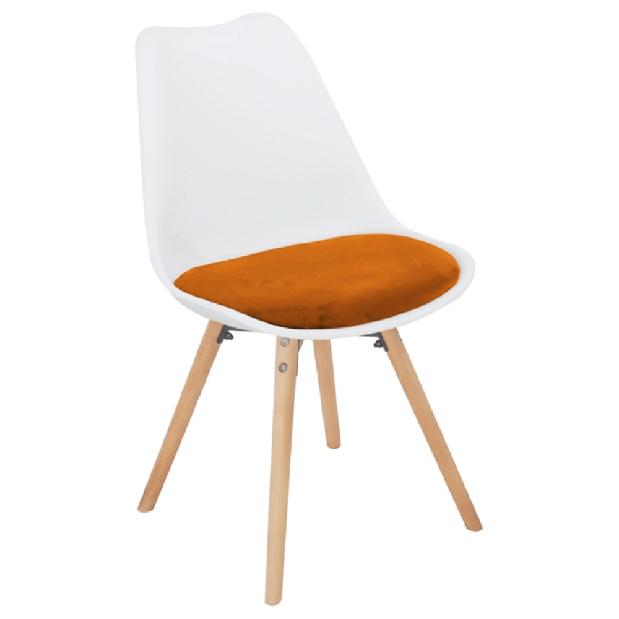 Jedálenská stolička Samim (oranžová + buk)
