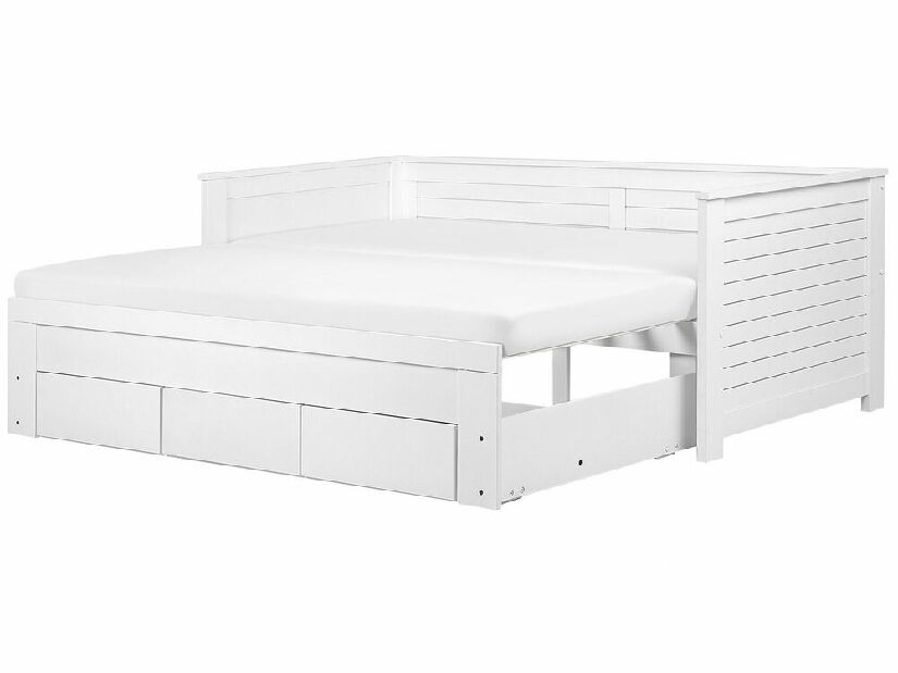 Rozkladacia posteľ 91 cm CAJUN (s roštom) (biela)