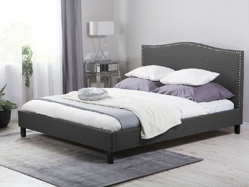 Manželská posteľ 160 cm MONELIER (s roštom) (sivá)