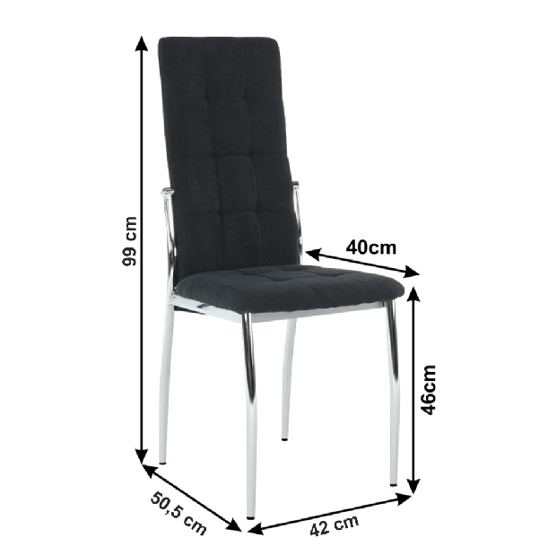 Jedálenská stolička Adina (čierna) *bazár