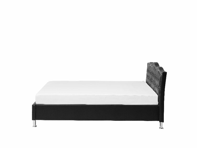 Manželská posteľ 140 cm MATH (s roštom a úl. priestorom) (čierna)