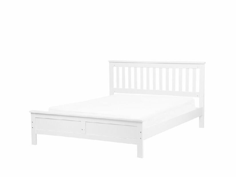 Manželská posteľ 140 cm MAYA (s roštom) (biela)