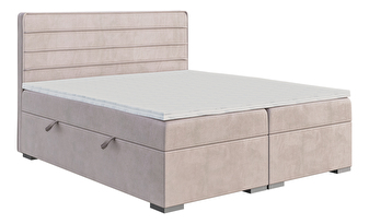 Manželská posteľ Boxspring 200 cm Benio (svetlofialová) (s matracom a úl. priestorom)