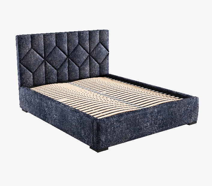 Čalúnená posteľ 160x200 cm Veggie (modrá farebná)