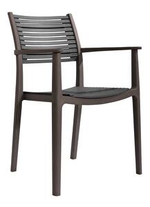 Jedálenská stolička HERMA (hnedá + sivá)