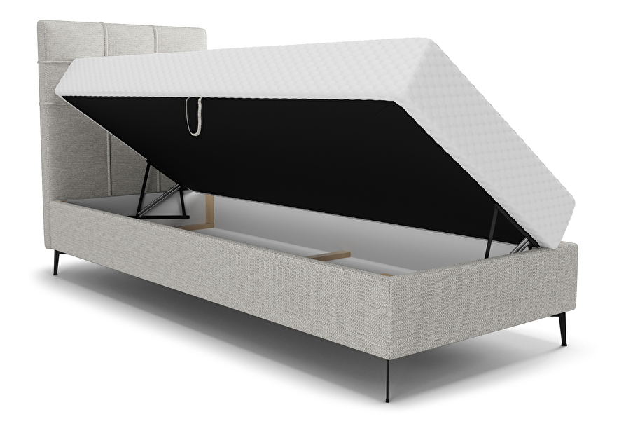 Jednolôžková posteľ 90 cm Infernus Bonell (svetlosivá) (s roštom, s úl. priestorom)