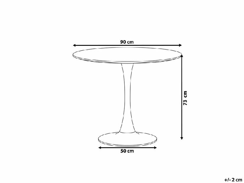 Jedálenský stôl BOCCI 90 x 90 cm (MDF) (biela) (pre 4 osoby)