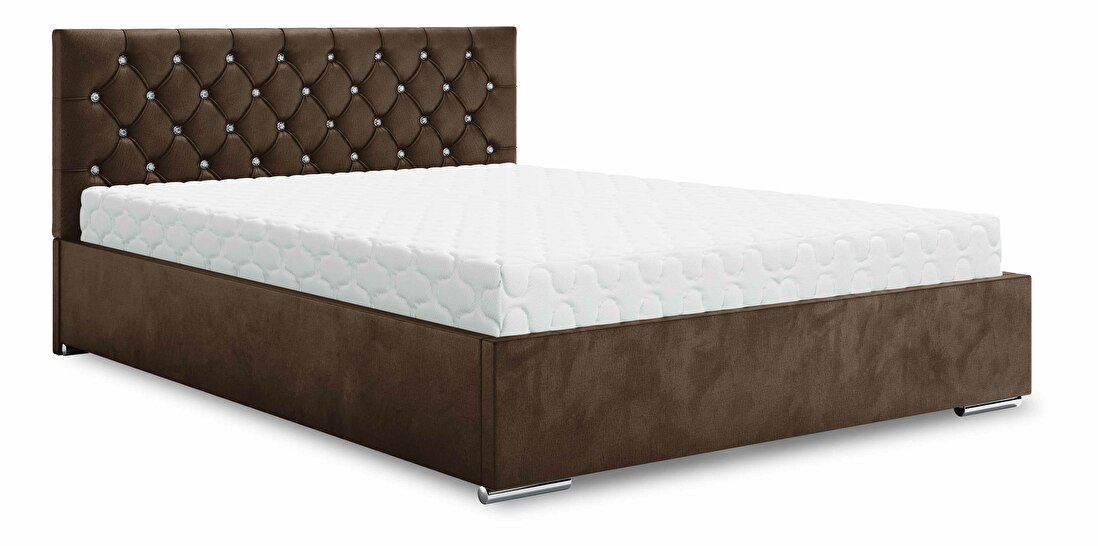 Manželská posteľ 180 cm Kerry (hnedá) (s roštom a úložným priestorom)