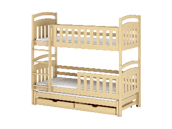 Detská posteľ 90 x 200 cm VIOLA (s roštom a úl. priestorom) (borovica)