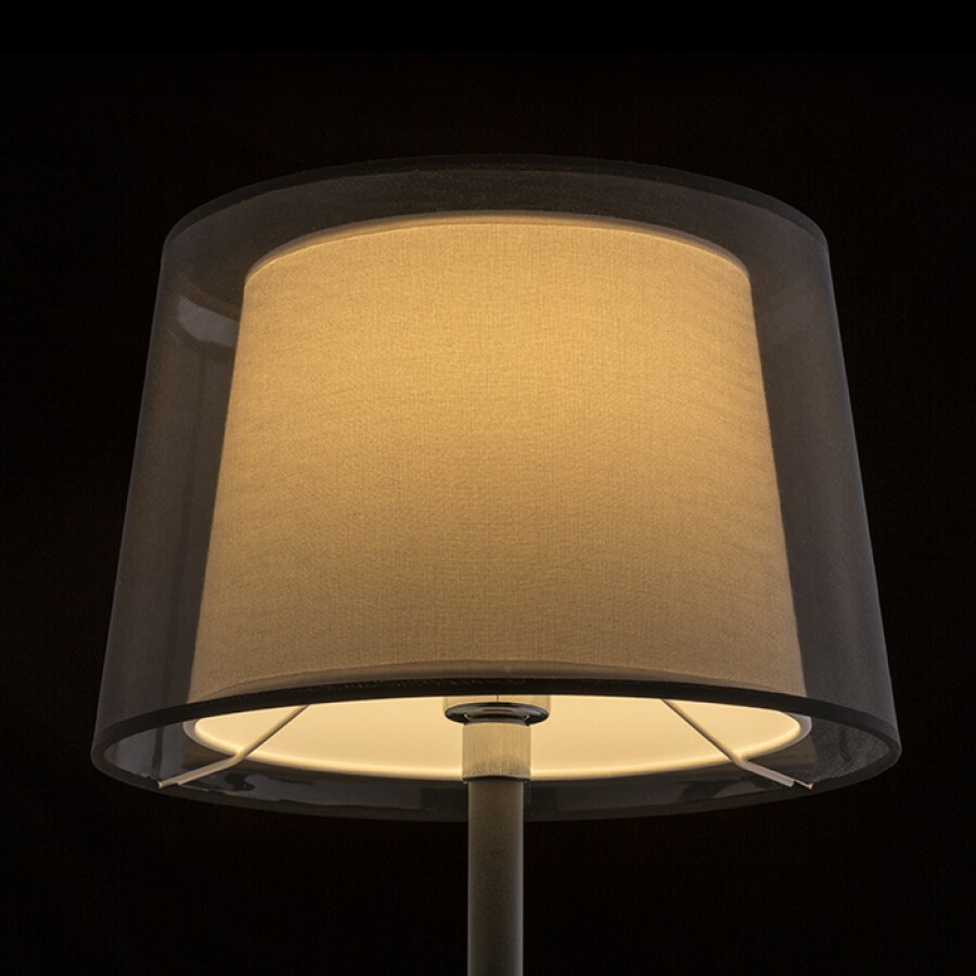 Stolná lampa Esplanade 230V E27 42W (čierna + biela + chróm)