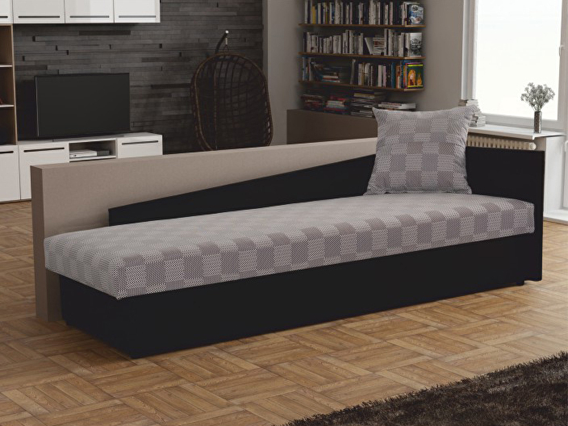 Jednolôžková posteľ (váľanda) 80 cm Judit (sivá + čierna) (s úl. priestorom) (P) *bazár