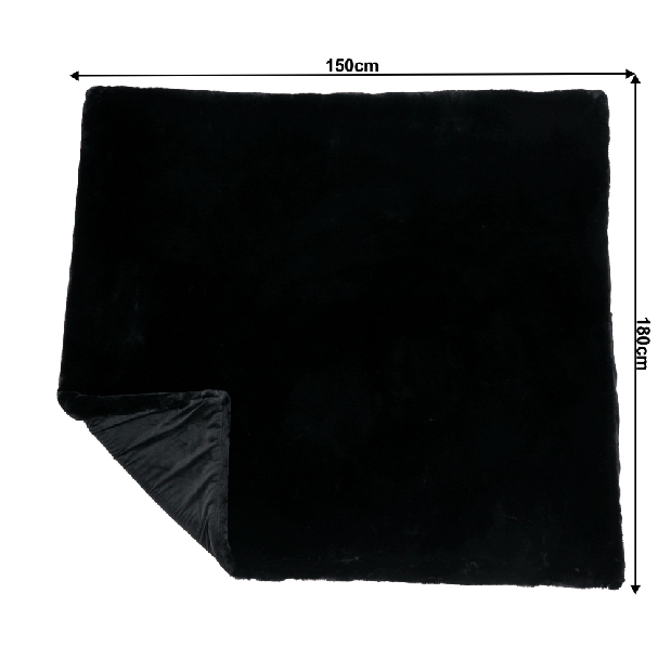 Kožušinová deka 150x180 cm Rarea New (čierna)